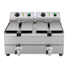 Frytownica podwójna gastronomiczna elektryczna z kranem 230 V 2 x 3000W 2 x 10 L