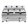 Frytownica podwójna gastronomiczna elektryczna z kranem 230 V 2 x 3200W 2 x 13 L