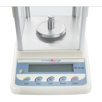 Waga precyzyjna z szafką przecipodmuchową SBS-LW-200A LCD dokł. 0,001g do 200g