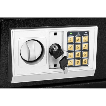 Sejf domowy elektroniczny skrytka na szyfr i klucz 38x30x30 cm
