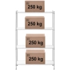 Regał warsztatowy chromowany ażurowy 4 półki + 4 maty do 1 t 1000 kg 120x45x180 cm