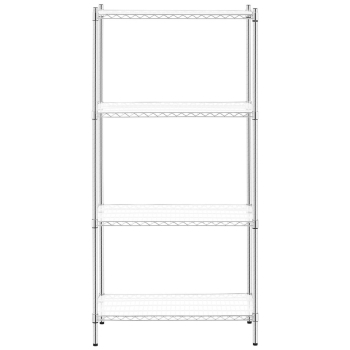 Regał warsztatowy chromowany druciany 4 półki + 4 maty do 1 t 1000 kg 90x45x180 cm