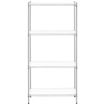 Regał warsztatowy chromowany druciany 4 półki + 4 maty do 1 t 1000 kg 90x45x180 cm