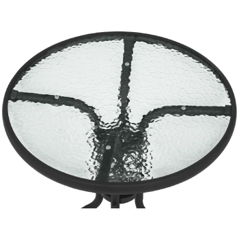 Stolik balkonowy kawowy ogrodowy szklany okrągły śr. 60 cm