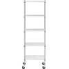 Regał magazynowy druciany ażurowy na kółkach 5 półek do 50 kg 60x45x186 cm