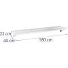 Półka ścienna wisząca kuchenna ze stali do 80 kg 180 x 40 cm