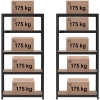 Regał magazynowy metalowy 5 półek 875 kg 90 x 40 x 180 cm szaroniebieski 2 szt.
