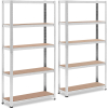 Regał magazynowy metalowy 5 półek 875 kg 90 x 30 x 180 cm szary 2 szt.