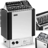 Piec do sauny elektryczny z wbudowanym sterowaniem 8-12 m3 do 110C 400 V 8 kW srebrno-czarny