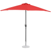 Półparasol przyścienny balkonowy tarasowy półokrągły 270 x 135 cm czerwony