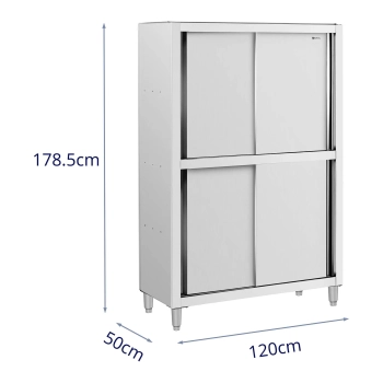 Szafa gastronomiczna magazynowa ze stali nierdzewnej drzwi suwane 120 kg 120 x 50 x 180 cm