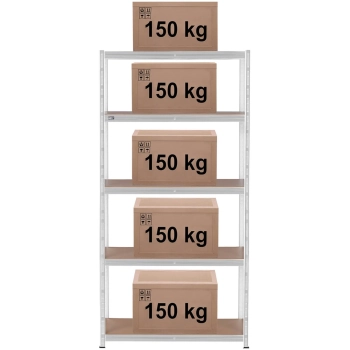 Regał magazynowy metalowy 5 półek 750 kg 100 x 50 x 197 cm szary