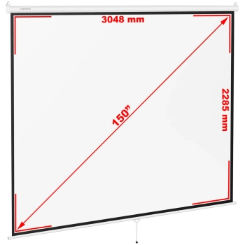 Ekran do projektora półautomatyczny ścienny sufitowy matowy biały 150'' 312.8x239 cm 4:3