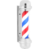 Słupek szyld fryzjerski barberski barber pole obrotowy podświetlany 38 cm - srebrny