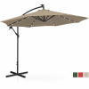Parasol ogrodowy na wysięgniku okrągły uchylny z oświetleniem LED śr. 300 cm szarobrązowy