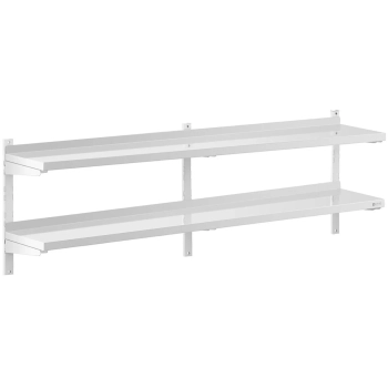 Półka ścienna wisząca gastronomiczna podwójna z regulacją STAL 200 x 30 cm
