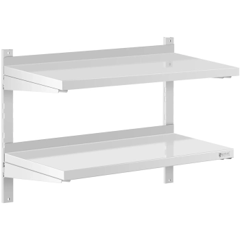 Półka ścienna wisząca gastronomiczna podwójna z regulacją STAL 80 x 40 cm