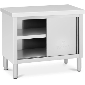Stół gastronomiczny z szafką z drzwiami suwanymi STAL 100 x 50 cm do 330 kg