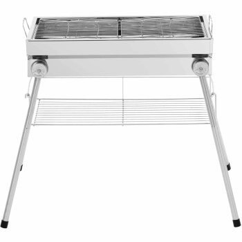 Grill węglowy ze składanym rusztem i półką 53 x 26 cm