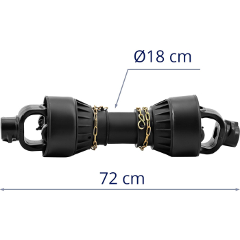 Wałek wał przekaźnika mocy przegubowo teleskopowy 62-72 cm 1 3/8'' 6 zębów