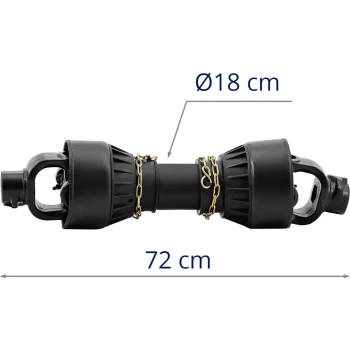 Wałek wał przekaźnika mocy przegubowo teleskopowy 62-72 cm 1 3/8'' 6 zębów