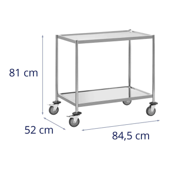 Wózek kelnerski cateringowy do serwowania 2 półki 82 x 50 cm do 40 kg