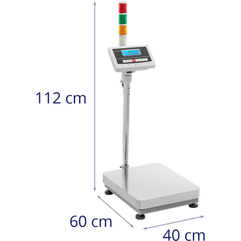 Waga platformowa magazynowa z kolumną sygnalizacyjną świetlną LCD 300kg / 0.005kg