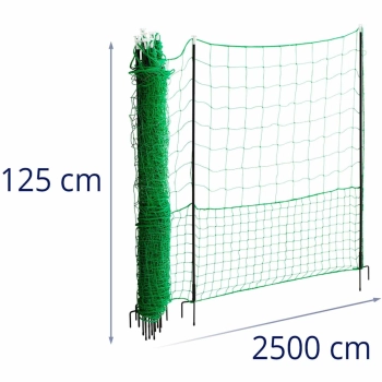 Siatka zagroda ogrodzenie ochronne hodowlane dla kur drobiu 1.25 x 25 m