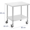 Stół blat roboczy na kółkach 2 poziomy 60 x 80 cm STAL do 135 kg