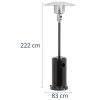 Parasol lampa grzewcza gazowa promiennik ciepła tarasowy 221 cm 13 kW