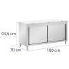 Szafka gastronomiczna wolnostojąca z deską do krojenia STAL 180 x 70 cm