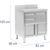 Szafka pod ekspres do kawy z rantem 2 szuflady pojemnik STAL 60x82x95 cm