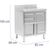 Szafka pod ekspres do kawy z rantem 2 szuflady pojemnik STAL 60x82x95 cm