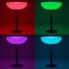 Stolik barowy klubowy podświetlany na baterie RGBW LED śr. 80 x 107 cm - biały okrągły