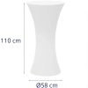 Stolik barowy klubowy podświetlany na baterie RGBW LED śr. 58 x 110 cm - biały okrągły