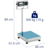 Waga platformowa z drukarką etykiet LCD 60 x 45 cm 300 kg / 10 g
