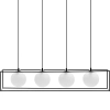 Lampa sufitowa nowoczesna 4 punktowa G9 - szklane kule w ramie