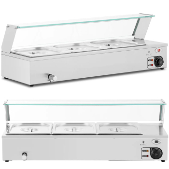 Bemar podgrzewacz do potraw bufet grzewczy z osłoną 3 x GN 1/2 2000 W