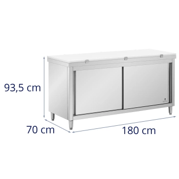 Szafka gastronomiczna wolnostojąca z deską do krojenia STAL 180 x 70 cm