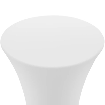 Stolik barowy klubowy podświetlany na baterie RGBW LED śr. 58 x 110 cm - biały okrągły
