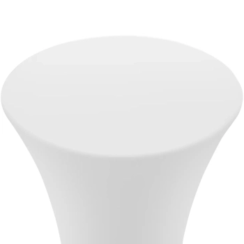 Stolik barowy klubowy podświetlany na baterie RGBW LED śr. 58 x 110 cm - biały okrągły