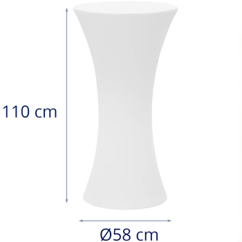 Stolik barowy klubowy podświetlany na baterie RGBW LED śr. 58 x 110 cm - biały okrągły