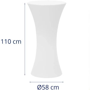 Stolik barowy klubowy podświetlany na baterie RGBW LED śr. 58 x 110 cm - biały okrągły
