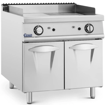 Grill gazowy podwójny gładki ryflowany z szafką wolnostojący 12 kW