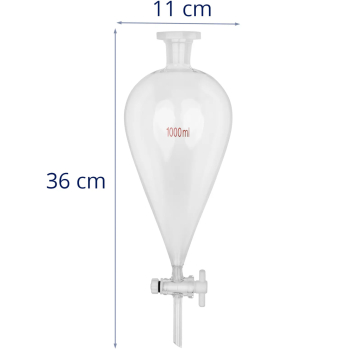 Rozdzielacz laboratoryjny szklany gruszkowy 1000 ml szlif 24/30