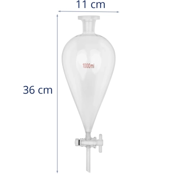 Rozdzielacz laboratoryjny szklany gruszkowy 1000 ml szlif 24/30