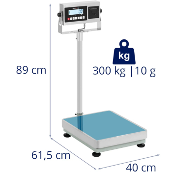 Waga platformowa z drukarką etykiet LCD 60 x 45 cm 300 kg / 10 g