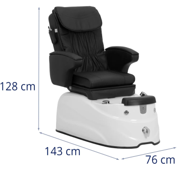 Fotel podologiczny do pedicure z funkcją masażu brodzikiem - czarny