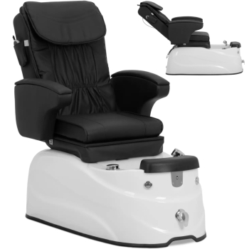 Fotel podologiczny do pedicure z funkcją masażu brodzikiem - czarny