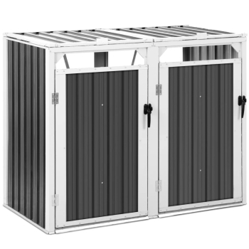 Osłona obudowa kosza kubła na śmieci podwójna 2 x 240 l - szara